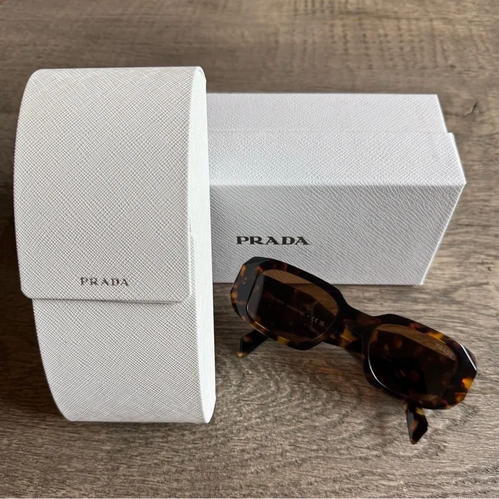 Prada Tortoise/Dark Brown Sunglasses, NEW